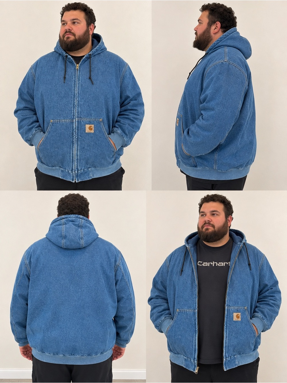 Carhartt RARE Vintage Denim Wool Lined Zip Front Jacket- 2XL
